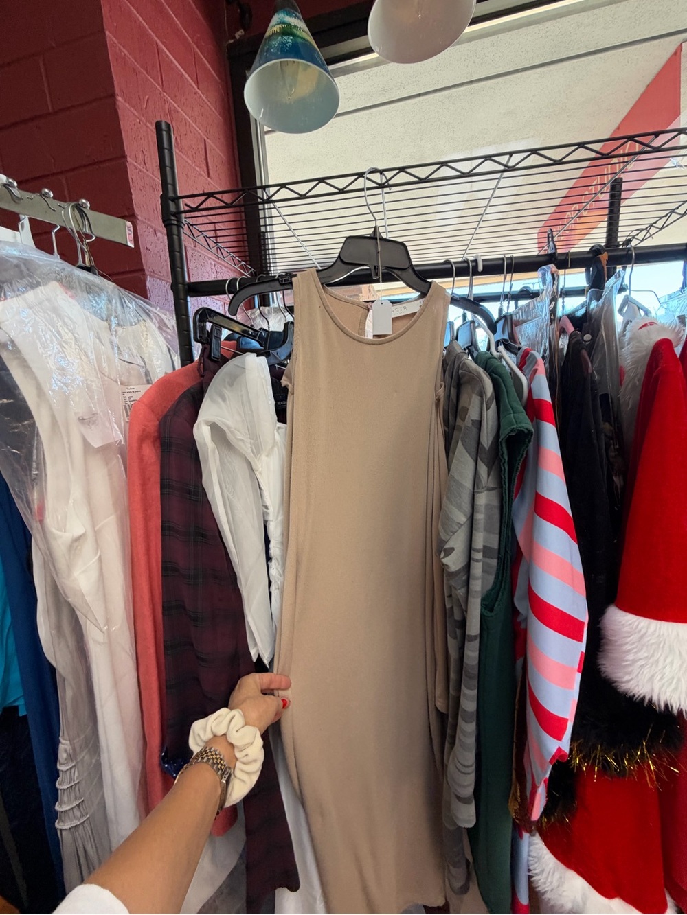 ASTR Sleeveless Maxi Dress in Beige